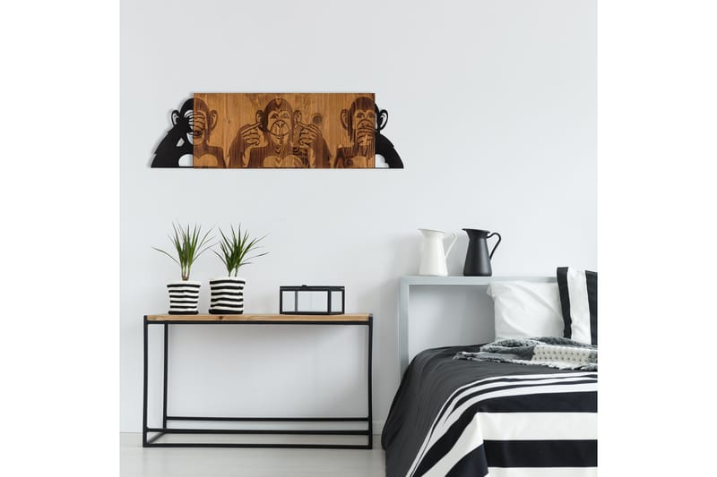 I didn't see I didn't hear I don't know Väggdekor - Svart/Valnöt - Inredning - Väggdekor - Skylt - Plåtskyltar