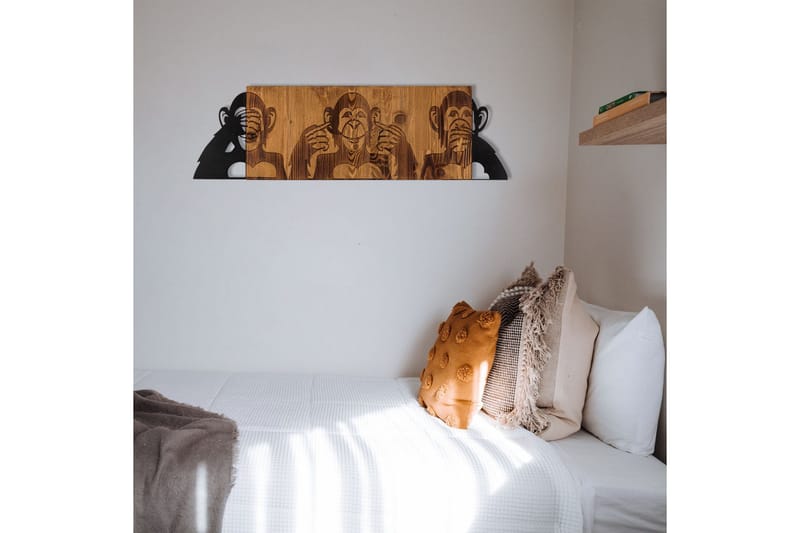 I didn't see I didn't hear I don't know Väggdekor - Svart/Valnöt - Inredning - Väggdekor - Skylt - Plåtskyltar