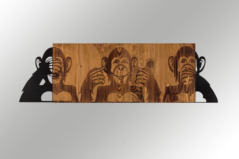 I didn't see I didn't hear I don't know Väggdekor - Svart/Valnöt - Inredning - Väggdekor - Skylt - Plåtskyltar