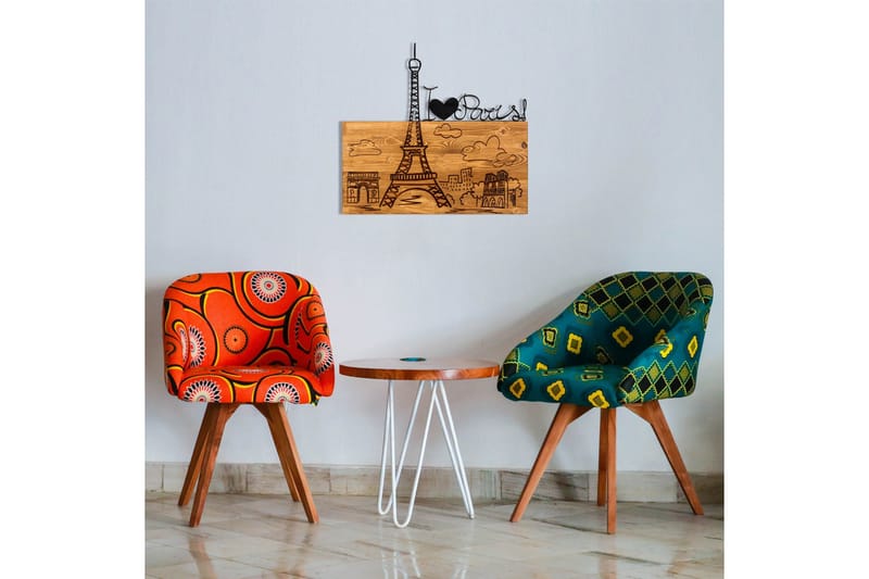 I Love You Paris Väggdekor - Svart/Valnöt - Inredning - Väggdekor - Skylt - Plåtskyltar