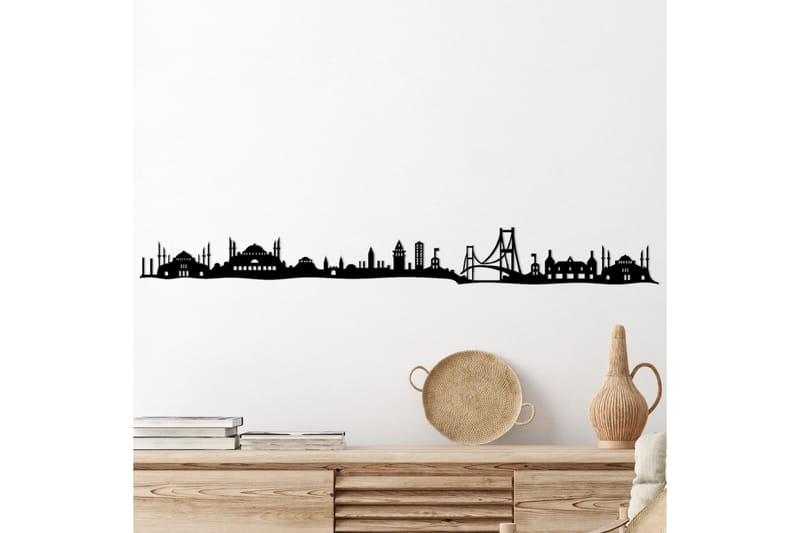 Istanbul Skyline Väggdekor - Svart - Inredning - Väggdekor - Skylt - Plåtskyltar