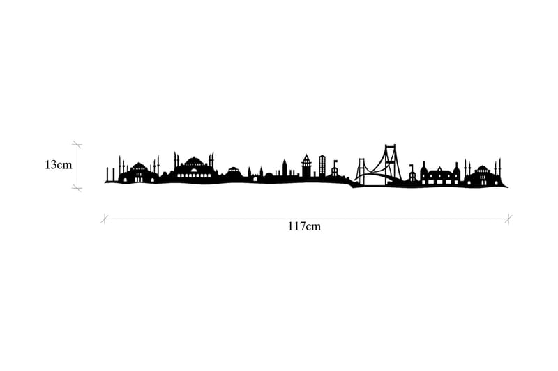 Istanbul Skyline Väggdekor - Svart - Inredning - Väggdekor - Skylt - Plåtskyltar