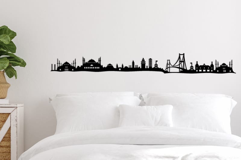 Istanbul Skyline Väggdekor - Svart - Inredning - Väggdekor - Skylt - Plåtskyltar