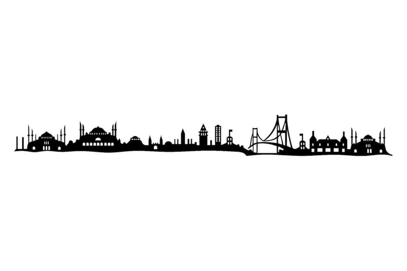 Istanbul Skyline Väggdekor - Svart - Inredning - Väggdekor - Skylt - Plåtskyltar