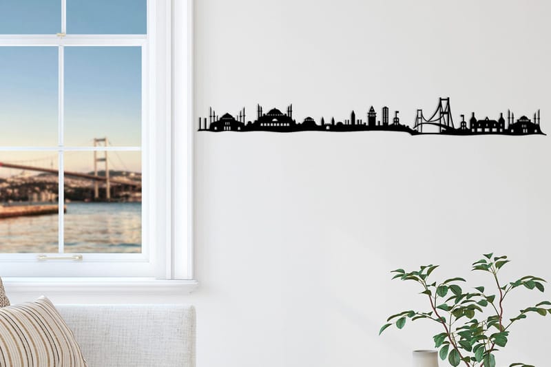 Istanbul Skyline Väggdekor - Svart - Inredning - Väggdekor - Skylt - Plåtskyltar