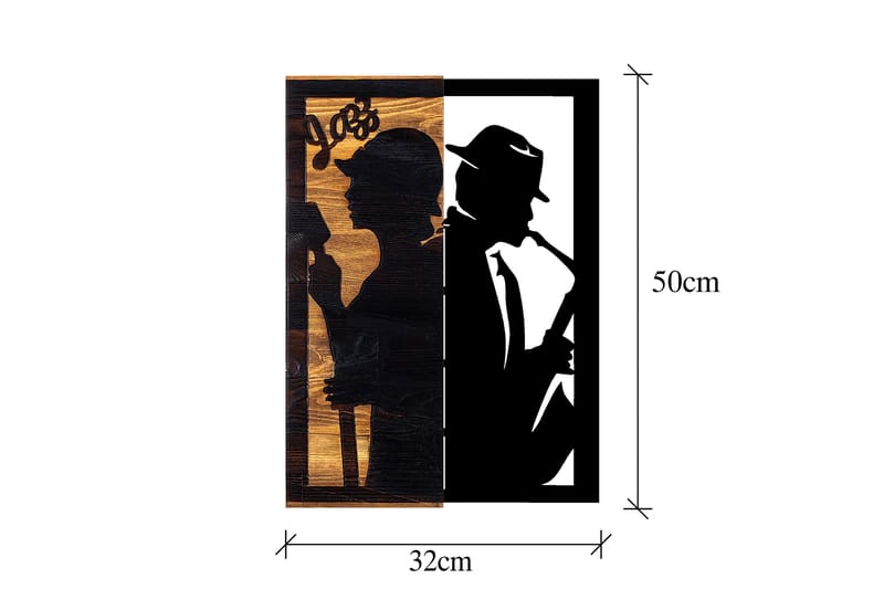 Jazz Väggdekor - Svart/Ljus Valnöt - Inredning - Väggdekor - Skylt - Plåtskyltar