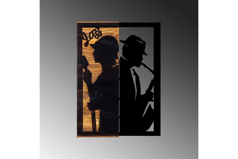 Jazz Väggdekor - Svart/Ljus Valnöt - Inredning - Väggdekor - Skylt - Plåtskyltar