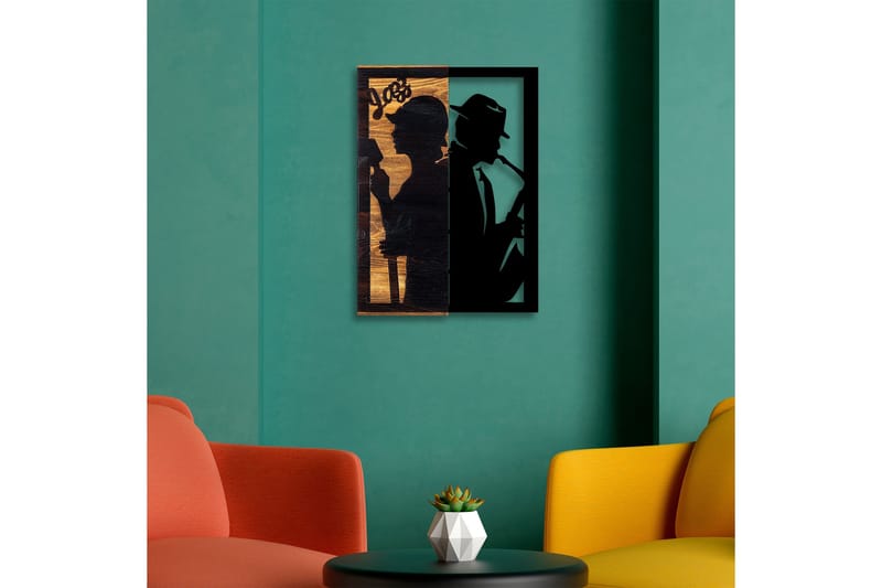 Jazz Väggdekor - Svart/Ljus Valnöt - Inredning - Väggdekor - Skylt - Plåtskyltar