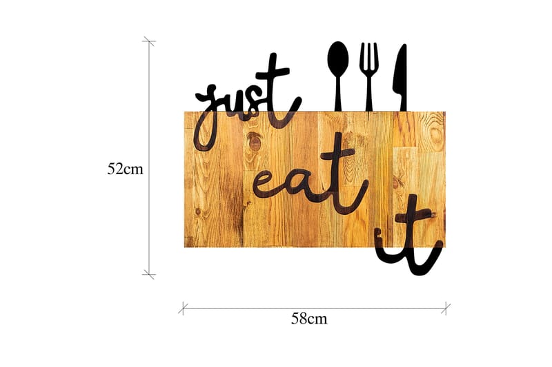 Just Eat It Väggdekor - Svart/Valnöt - Inredning - Väggdekor - Skylt - Plåtskyltar