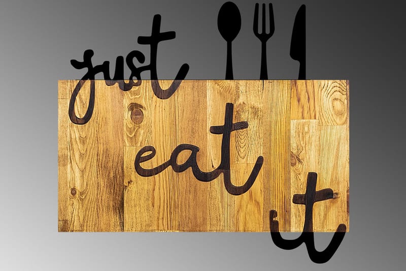 Just Eat It Väggdekor - Svart/Valnöt - Inredning - Väggdekor - Skylt - Plåtskyltar