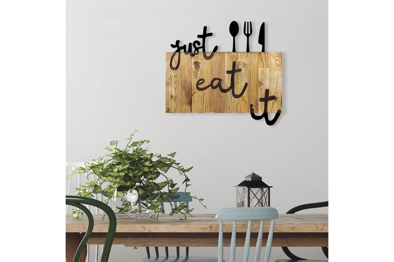 Just Eat It Väggdekor - Svart/Valnöt - Inredning - Väggdekor - Skylt - Plåtskyltar
