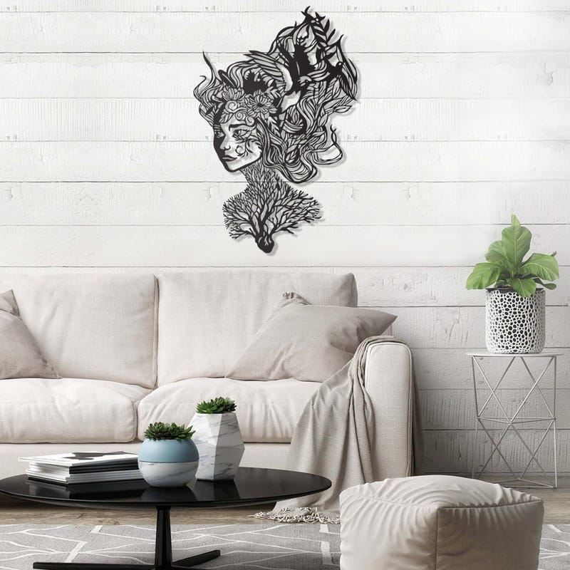 Kvinna Väggdekor - Svart - Inredning - Väggdekor - Skylt - Plåtskyltar