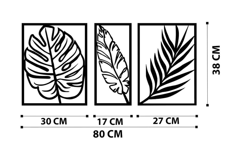 Leaf 2 Väggdekor - Svart - Inredning - Väggdekor - Skylt - Plåtskyltar