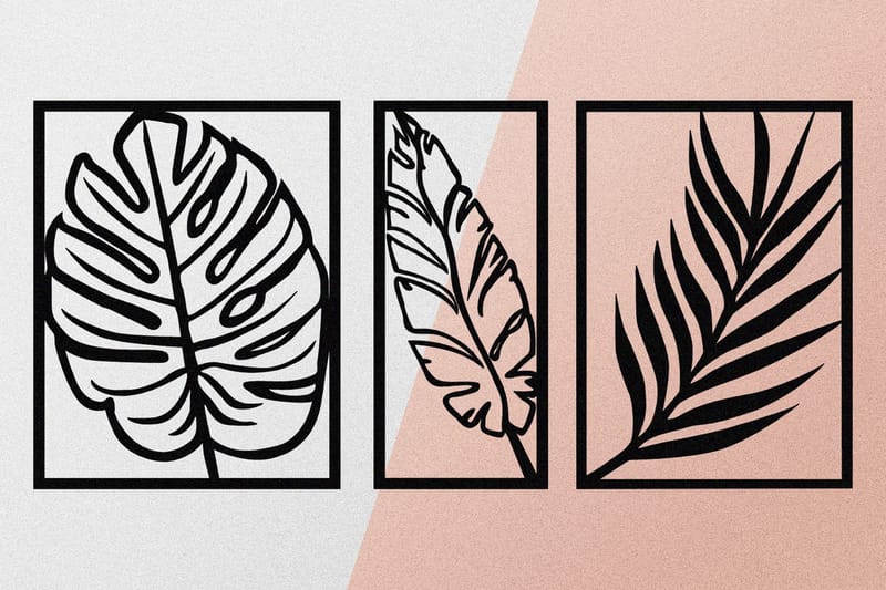 Leaf 2 Väggdekor - Svart - Inredning - Väggdekor - Skylt - Plåtskyltar