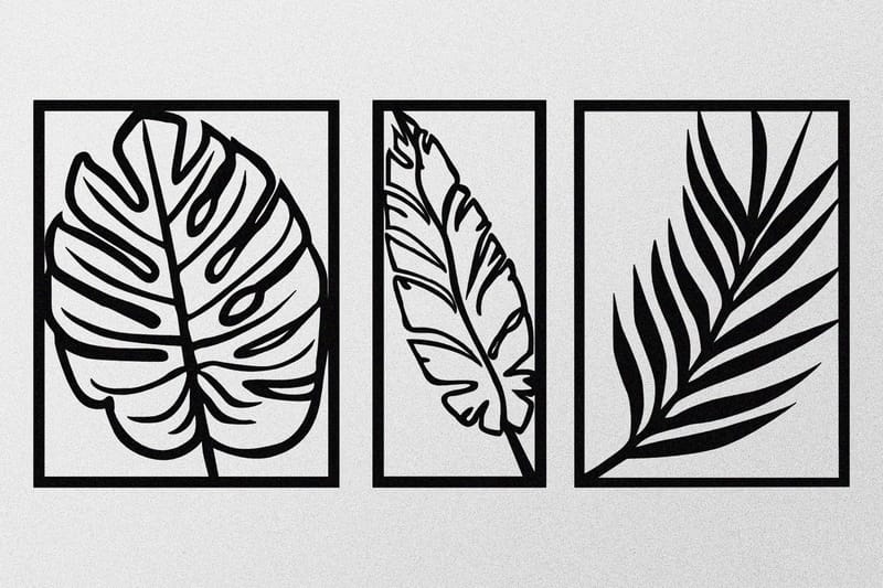 Leaf 2 Väggdekor - Svart - Inredning - Väggdekor - Skylt - Plåtskyltar