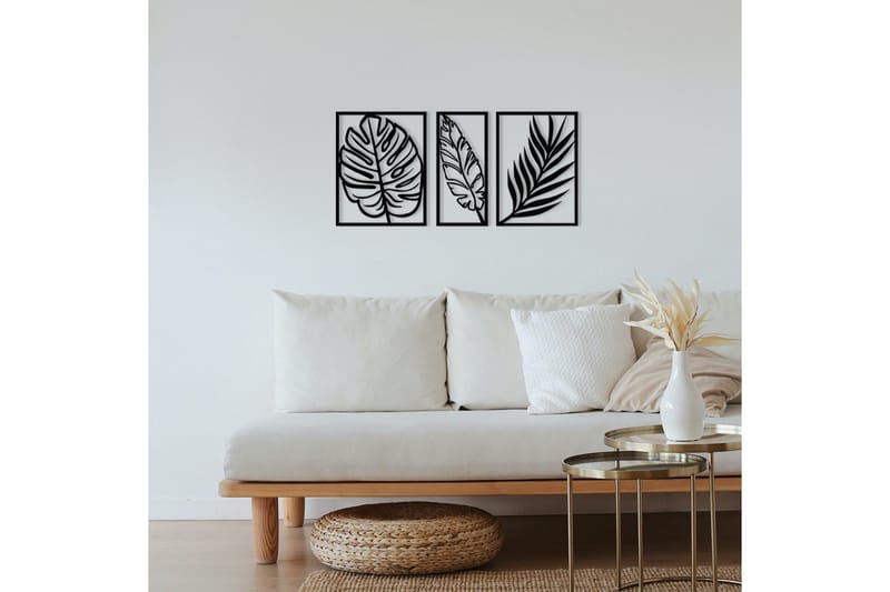 Leaf 2 Väggdekor - Svart - Inredning - Väggdekor - Skylt - Plåtskyltar