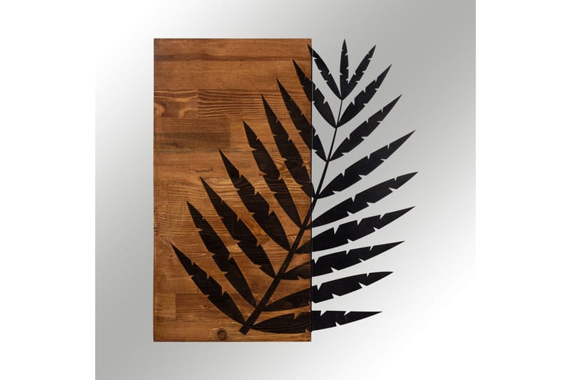 Leaf 3 Väggdekor - Svart/Valnöt - Inredning - Väggdekor - Skylt - Plåtskyltar