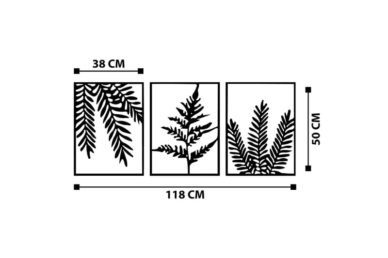 Leaf Pieces Väggdekor - Svart - Inredning - Väggdekor - Skylt - Plåtskyltar