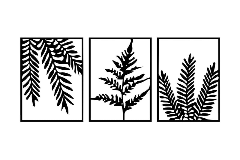 Leaf Pieces Väggdekor - Svart - Inredning - Väggdekor - Skylt - Plåtskyltar