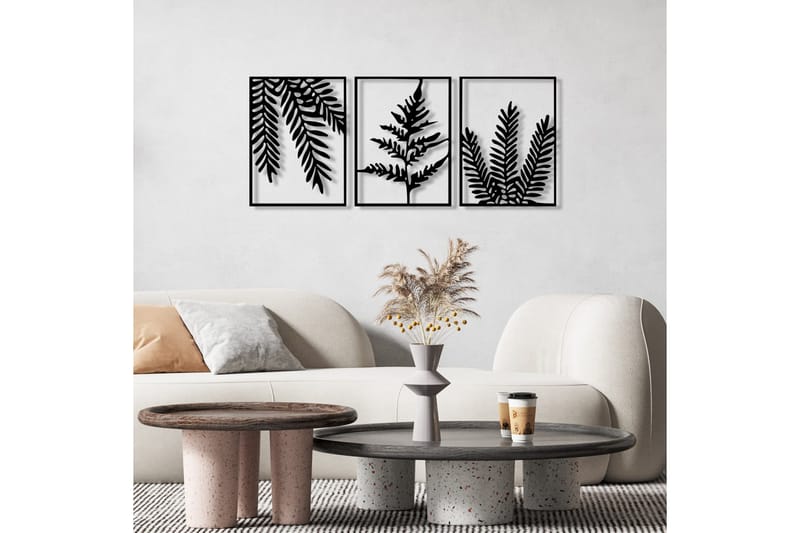 Leaf Pieces Väggdekor - Svart - Inredning - Väggdekor - Skylt - Plåtskyltar