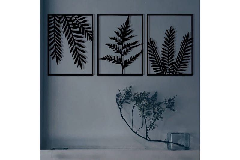 Leaf Pieces Väggdekor - Svart - Inredning - Väggdekor - Skylt - Plåtskyltar