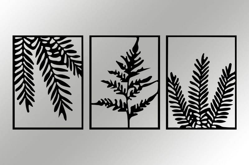 Leaf Pieces Väggdekor - Svart - Inredning - Väggdekor - Skylt - Plåtskyltar