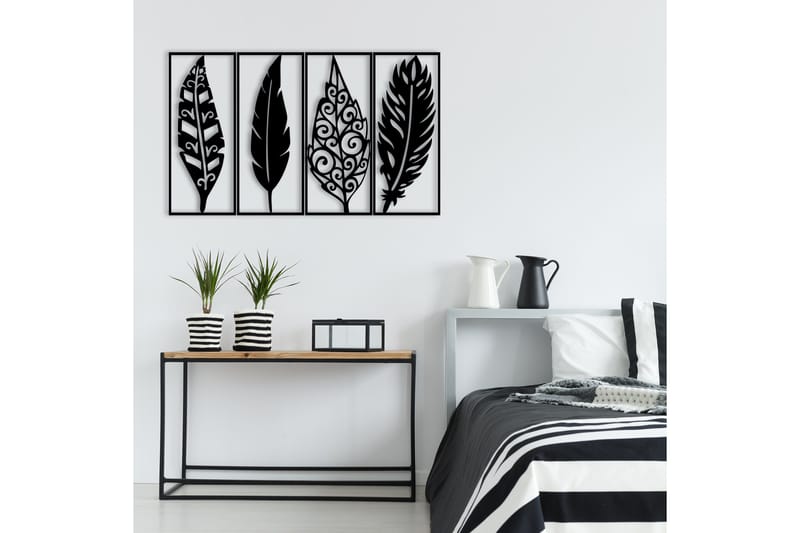 Leaves Väggdekor - Svart - Inredning - Väggdekor - Skylt - Plåtskyltar