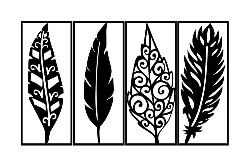 Leaves Väggdekor, Svart