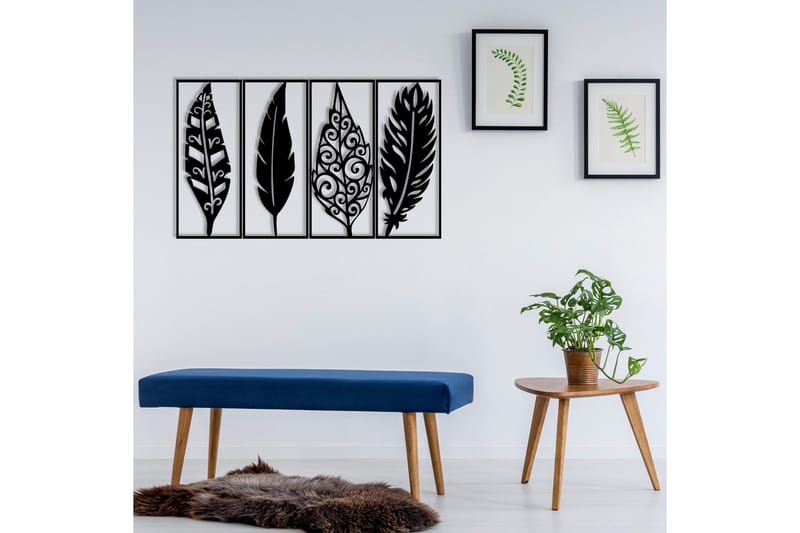 Leaves Väggdekor - Svart - Inredning - Väggdekor - Skylt - Plåtskyltar