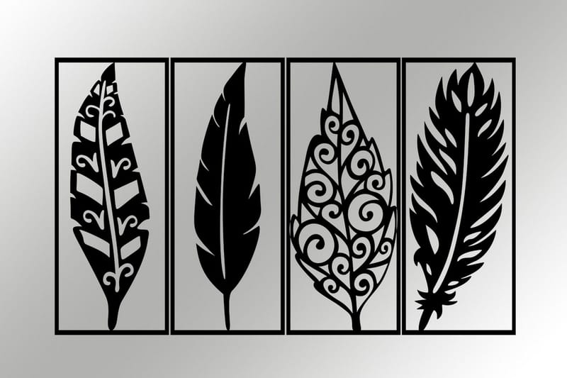 Leaves Väggdekor - Svart - Inredning - Väggdekor - Skylt - Plåtskyltar