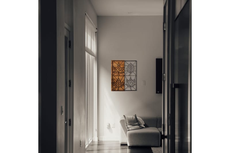 Leaves Väggdekor - Svart/Valnöt - Inredning - Väggdekor - Skylt - Plåtskyltar