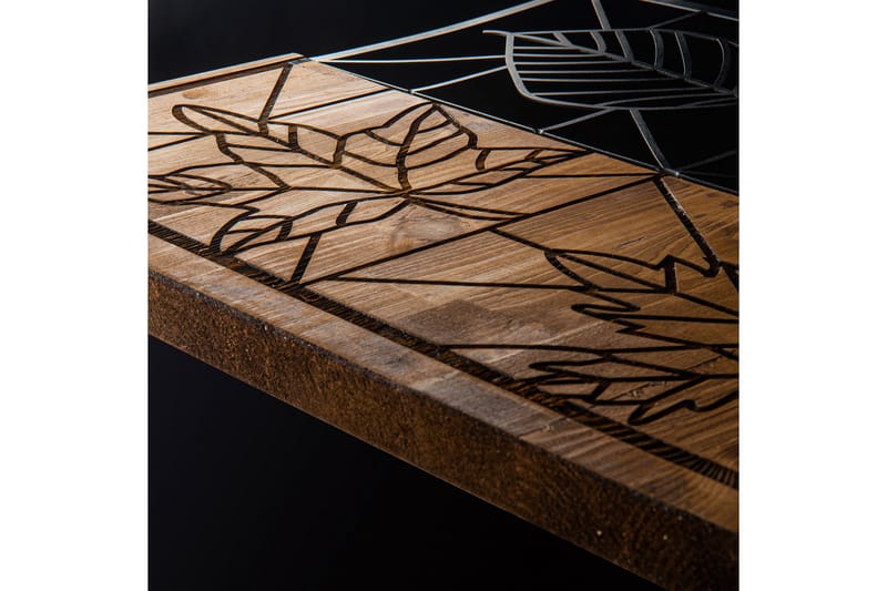 Leaves Väggdekor - Svart/Valnöt - Inredning - Väggdekor - Skylt - Plåtskyltar