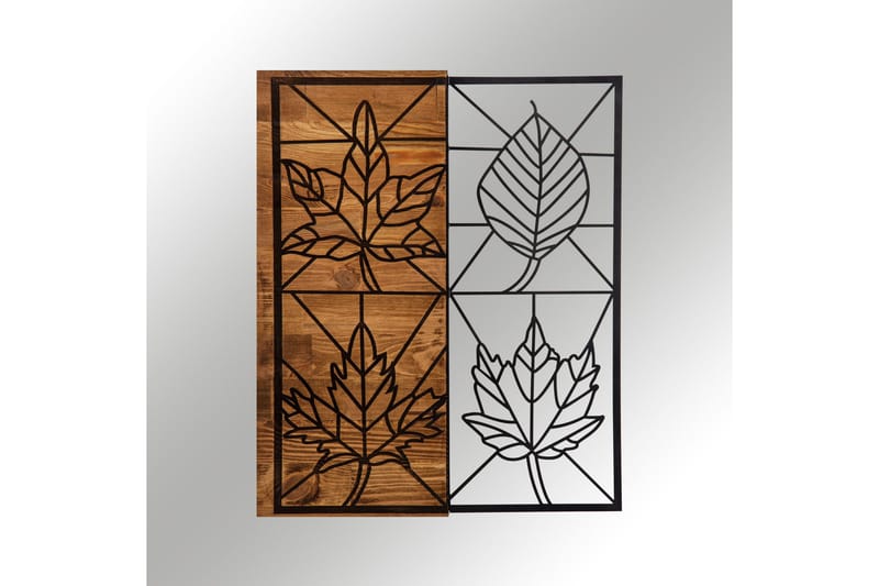 Leaves Väggdekor - Svart/Valnöt - Inredning - Väggdekor - Skylt - Plåtskyltar