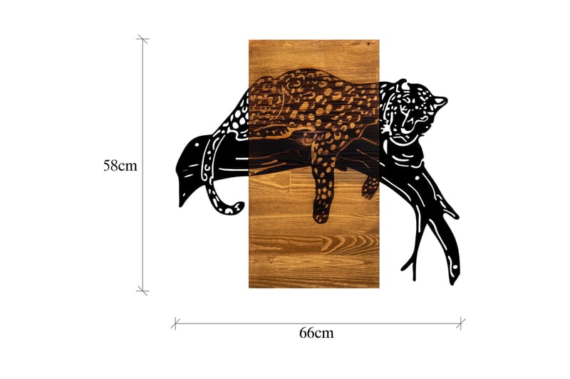 Leopard Väggdekor - Svart/Valnöt - Inredning - Väggdekor - Skylt - Plåtskyltar