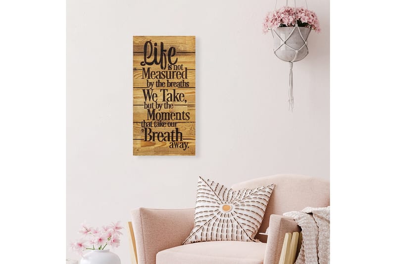 Life is Not Measured By Väggdekor - Svart/Valnöt - Inredning - Väggdekor - Skylt - Plåtskyltar