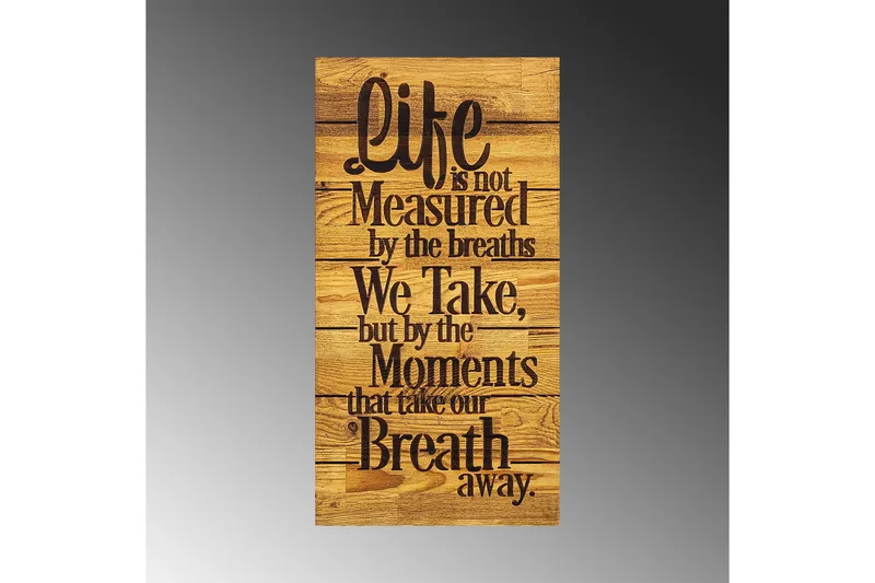 Life is Not Measured By Väggdekor - Svart/Valnöt - Inredning - Väggdekor - Skylt - Plåtskyltar