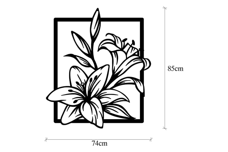 Lily Väggdekor - Svart - Inredning - Väggdekor - Skylt - Plåtskyltar