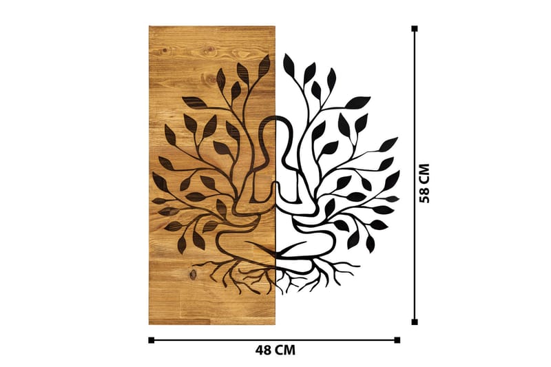 Lina Väggdekor - Svart/Valnöt - Inredning - Väggdekor - Skylt - Plåtskyltar