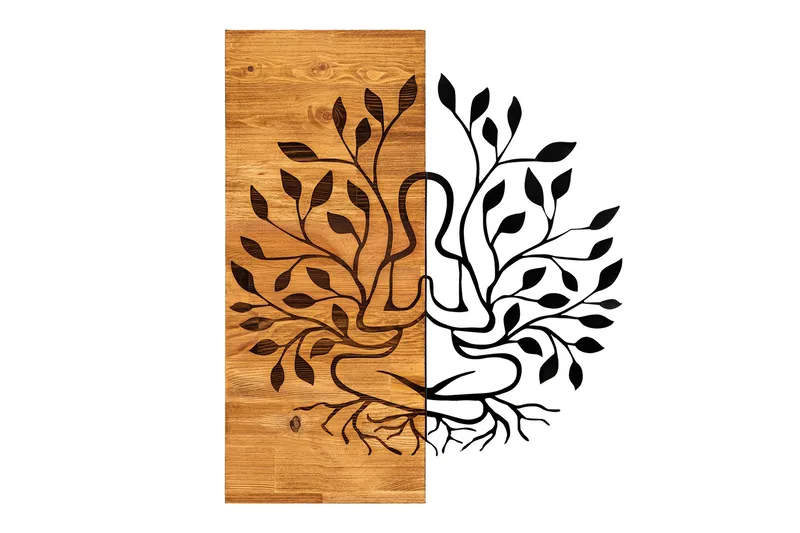 Lina Väggdekor - Svart/Valnöt - Inredning - Väggdekor - Skylt - Plåtskyltar