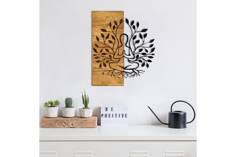 Lina Väggdekor - Svart/Valnöt - Inredning - Väggdekor - Skylt - Plåtskyltar