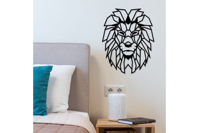 Lion Väggdekor - Svart - Inredning - Väggdekor - Skylt - Plåtskyltar