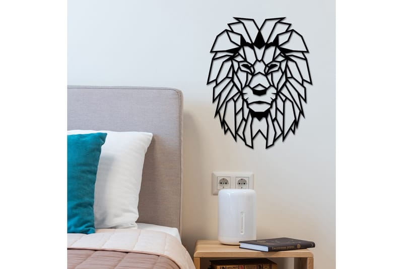 Lion Väggdekor, Svart