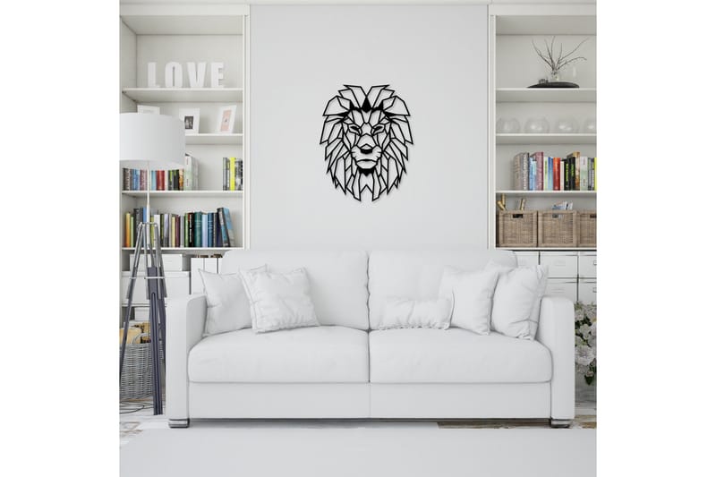 Lion Väggdekor - Svart - Inredning - Väggdekor - Skylt - Plåtskyltar
