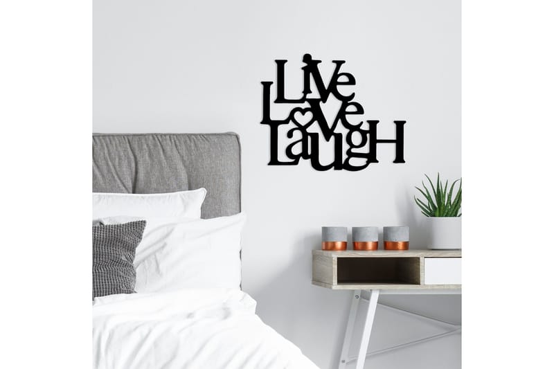 Live-Love-Laugh Väggdekor - Svart - Inredning - Väggdekor - Skylt - Plåtskyltar