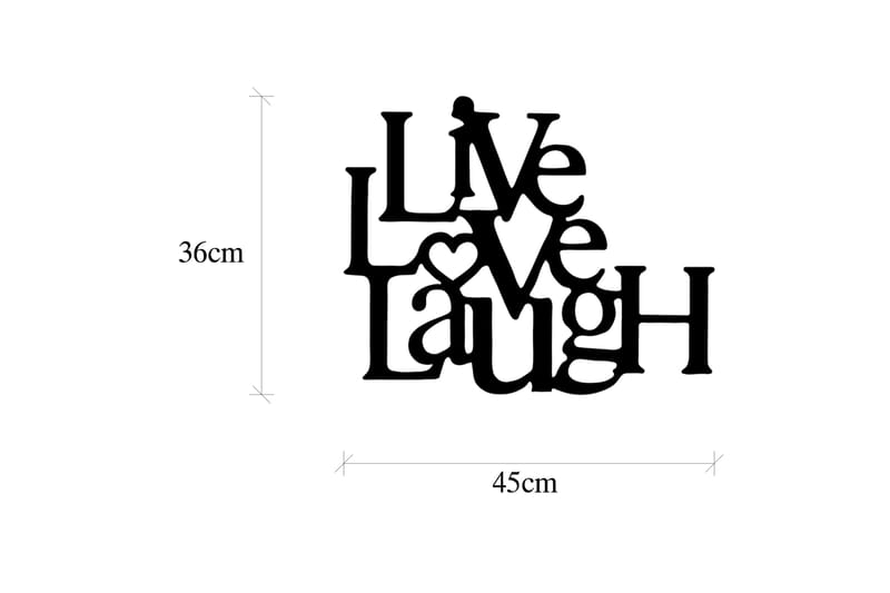 Live-Love-Laugh Väggdekor - Svart - Inredning - Väggdekor - Skylt - Plåtskyltar