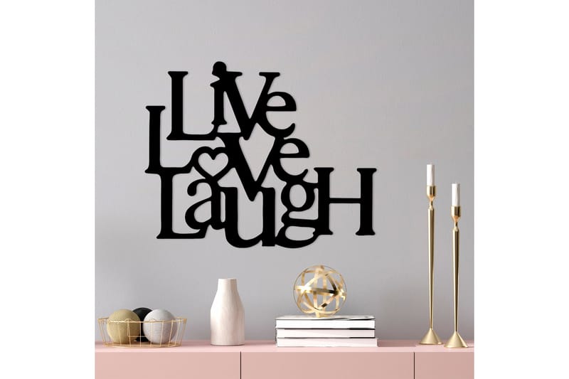 Live-Love-Laugh Väggdekor - Svart - Inredning - Väggdekor - Skylt - Plåtskyltar
