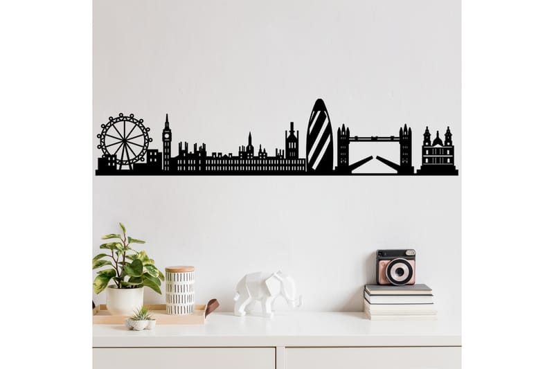 London Skyline Väggdekor - Svart - Inredning - Väggdekor - Skylt - Plåtskyltar