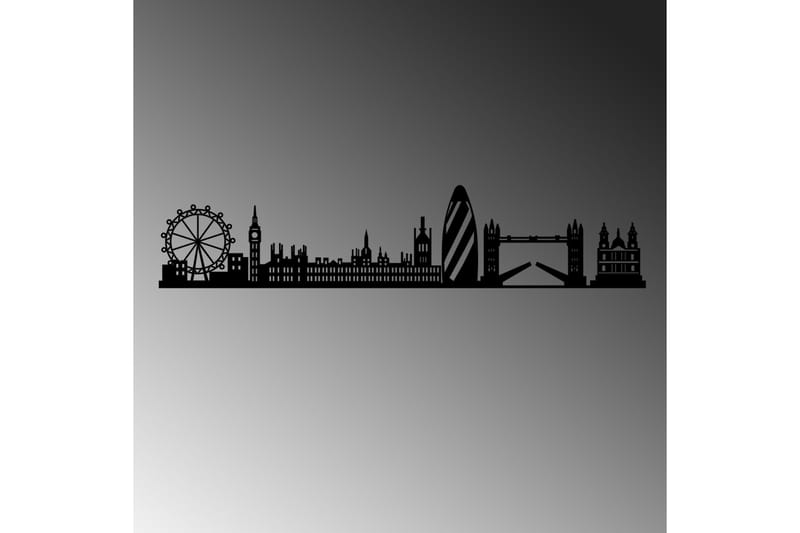 London Skyline Väggdekor - Svart - Inredning - Väggdekor - Skylt - Plåtskyltar