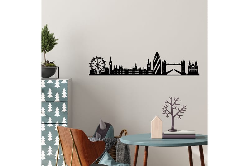 London Skyline Väggdekor - Svart - Inredning - Väggdekor - Skylt - Plåtskyltar