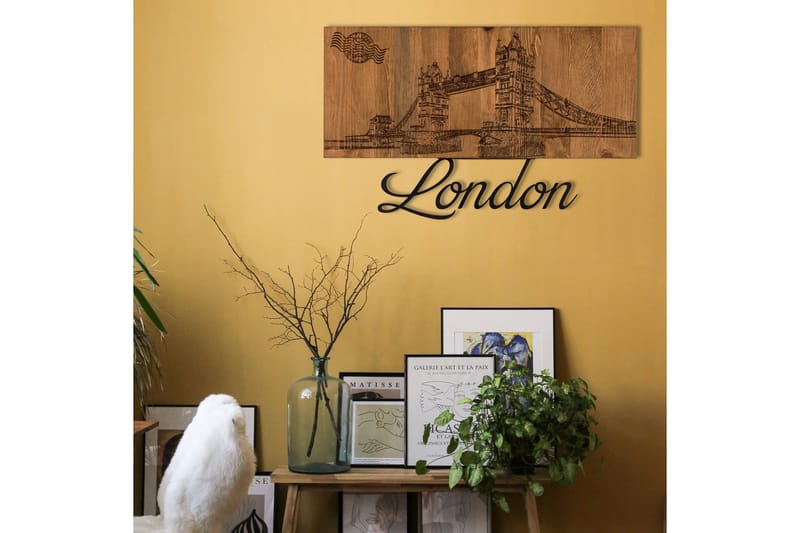 London Väggdekor - Svart/Valnöt - Inredning - Väggdekor - Skylt - Plåtskyltar